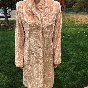 NEW Valerie Stevens Champagne Shearling Winter Coat